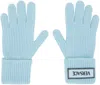 Versace 90s Vintage Logo Knit Gloves In 1vd50-pale Blue