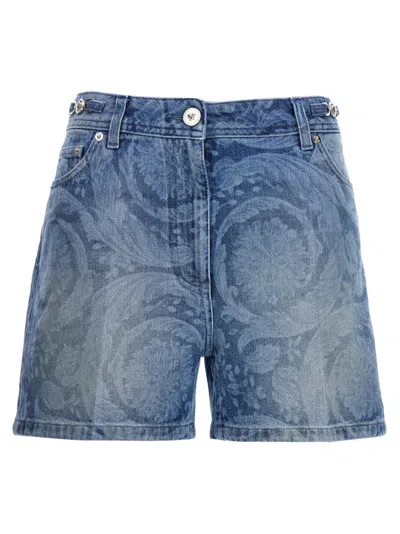 VERSACE BLUE BAROCCO SHORTS