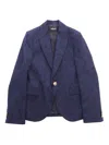 VERSACE BLUE BAROQUE PRINT BLAZER