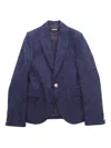 Versace Blue Baroque Print Blazer In Blue
