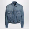 Versace Jacket Long Sleeves Elasticated Hem Chest Pockets In Blue