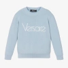 VERSACE BLUE COTTON KNIT SWEATER