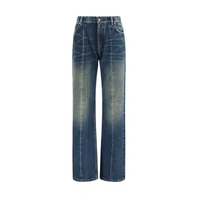 Versace Blue Cotton Straight-leg Jeans