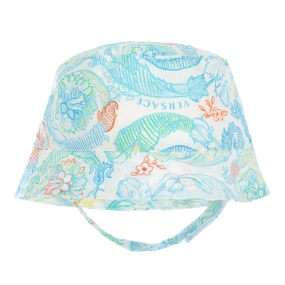 Versace Babies' Blue Cotton Sun Hat