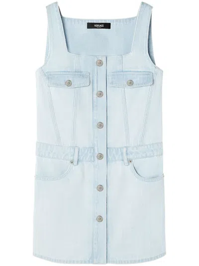 VERSACE DENIM MINI DRESS - WOMEN'S - COTTON