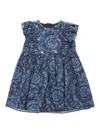 VERSACE BLUE DRESS WITH BAROQUE PRINT