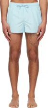 Versace Blue Embroidered Medusa Swim Shorts In 1vd60-95 Pastel Blue