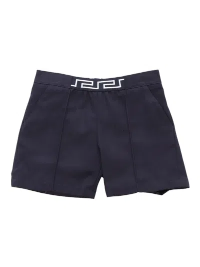 Versace Blue Gabardine Shorts