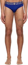 Versace Blue Greca Border Swim Briefs In A85k-bluette-gold