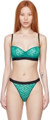 Versace Blue La Greca Bra In 1v560 Turqu
