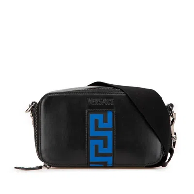 Pre-owned Versace Blue Leather Shoulder Bag ()