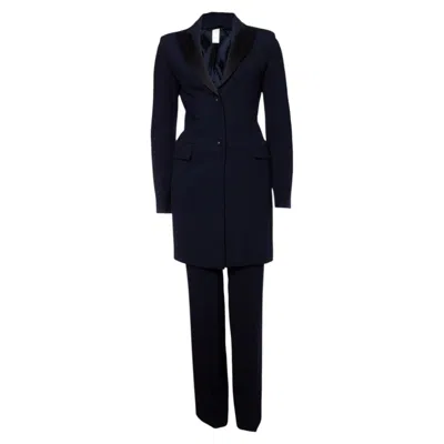 Pre-owned Versace , Blue Maxi Blazer And Pantalon