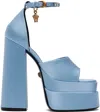 Versace Medusa Charm Platform Sandals In Blue