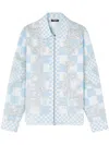 Versace Barocco-print Shirt Jacket In Blau