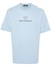 Versace Medusa Head-embroidered Cotton T-shirt In Blau