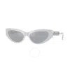 Versace Blue Mirror Silver Cat Eye Ladies Sunglasses Ve4470b 54741u 56 In Grey