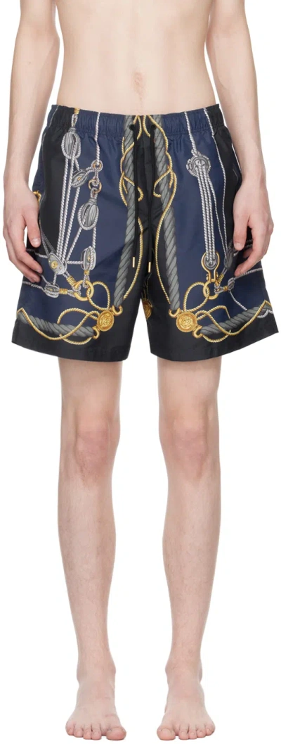 Versace Blue Nautical Swim Shorts
