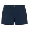 Versace Blue Nylon Bermuda Shorts In Blue