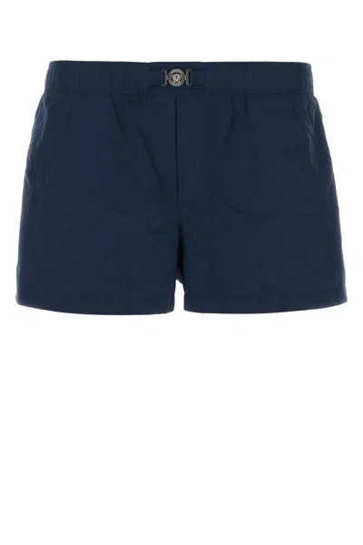 VERSACE BLUE NYLON BERMUDA SHORTS