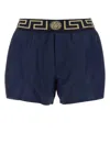 Versace Blue Swimsuit Shorts With Greca Detail In A70w