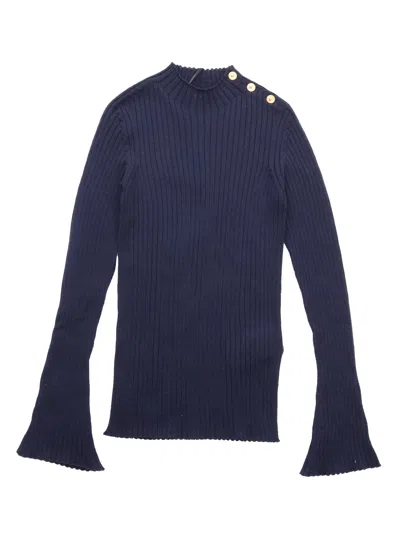 Versace Blue Ribbed Sweater