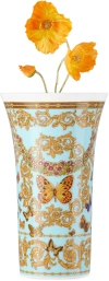 Versace Blue Rosenthal 'le Jardin' Vase, 26 Cm In Le Jardin De