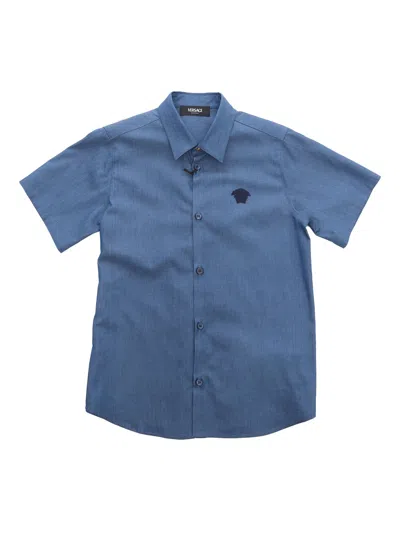 Versace Blue Shirt With Medusa