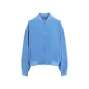 Versace Blue Solid Jacket In Blue
