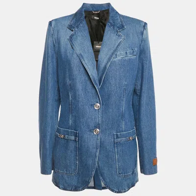 Pre-owned Versace Blue Stone Washed Denim Jacket M