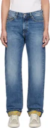 Versace Barocco Turn-up Jeans In 1d800-medium Blue