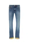 Versace Stretch Denim Jeans With Back Pockets In Blue