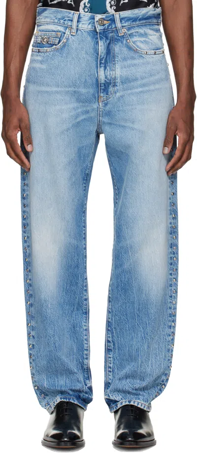 Versace Blue Studded Jeans