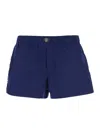Versace Blue Swim Shorts With Elastic Waist And Medusa Plaque On The Front In Tech Fabric Man