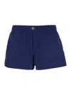 Versace Blue Swim Shorts With Elastic Waist And Medusa Plaque On The Front In Tech Fabric Man