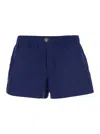 Versace Blue Swim Shorts With Elastic Waist And Medusa Plaque On The Front In Tech Fabric Man In Blue