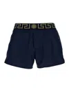 Versace Blue Swimsuit Shorts With Greca Detail