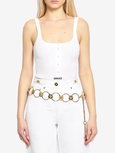 Versace Bodysuit Cotton Rib In White