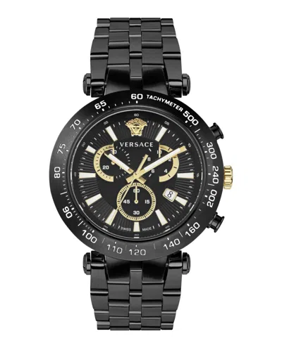 Versace Bold Chrono Bracelet Watch In Black