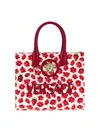 Versace Strawberry Garden La Medusa Tote Bag In Multicolour