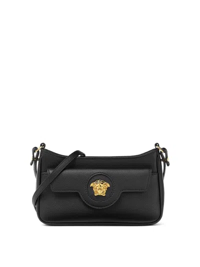 Versace La Medusa Cross Body Bag In Black