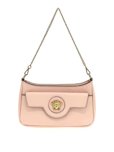 Versace La Medusa Crossbody Bag In Nude & Neutrals