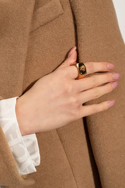 Versace Bolt-shaped Ring In Gold