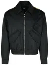 Versace Bomber Jacket Nylon Shoulder Patches In Black
