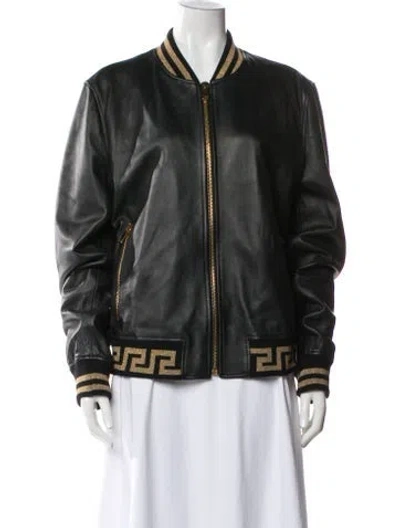 Pre-owned Versace Bomber Jacket In Black
