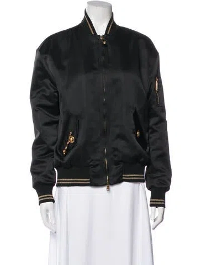 Pre-owned Versace Bomber Jacket In Black