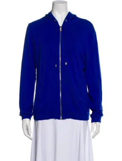 Pre-owned Versace Bomber Jacket In Blue