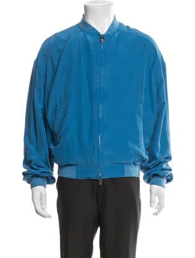 Pre-owned Versace Bomber Jacket In Blue
