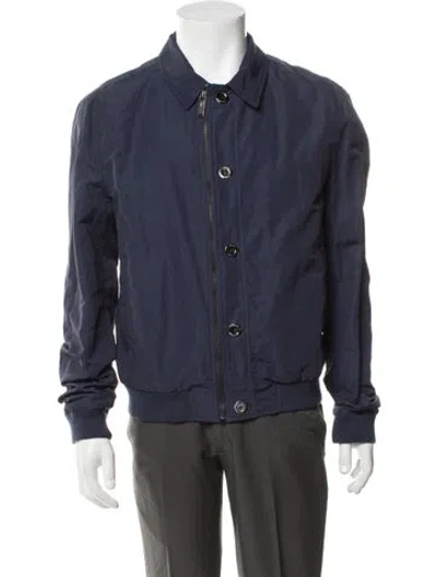 Pre-owned Versace Bomber Jacket In Blue