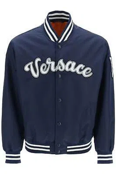 Pre-owned Versace Bomber Jacket In Blue