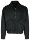 Versace Bomber Jacket Nylon Shoulder Patches In Black